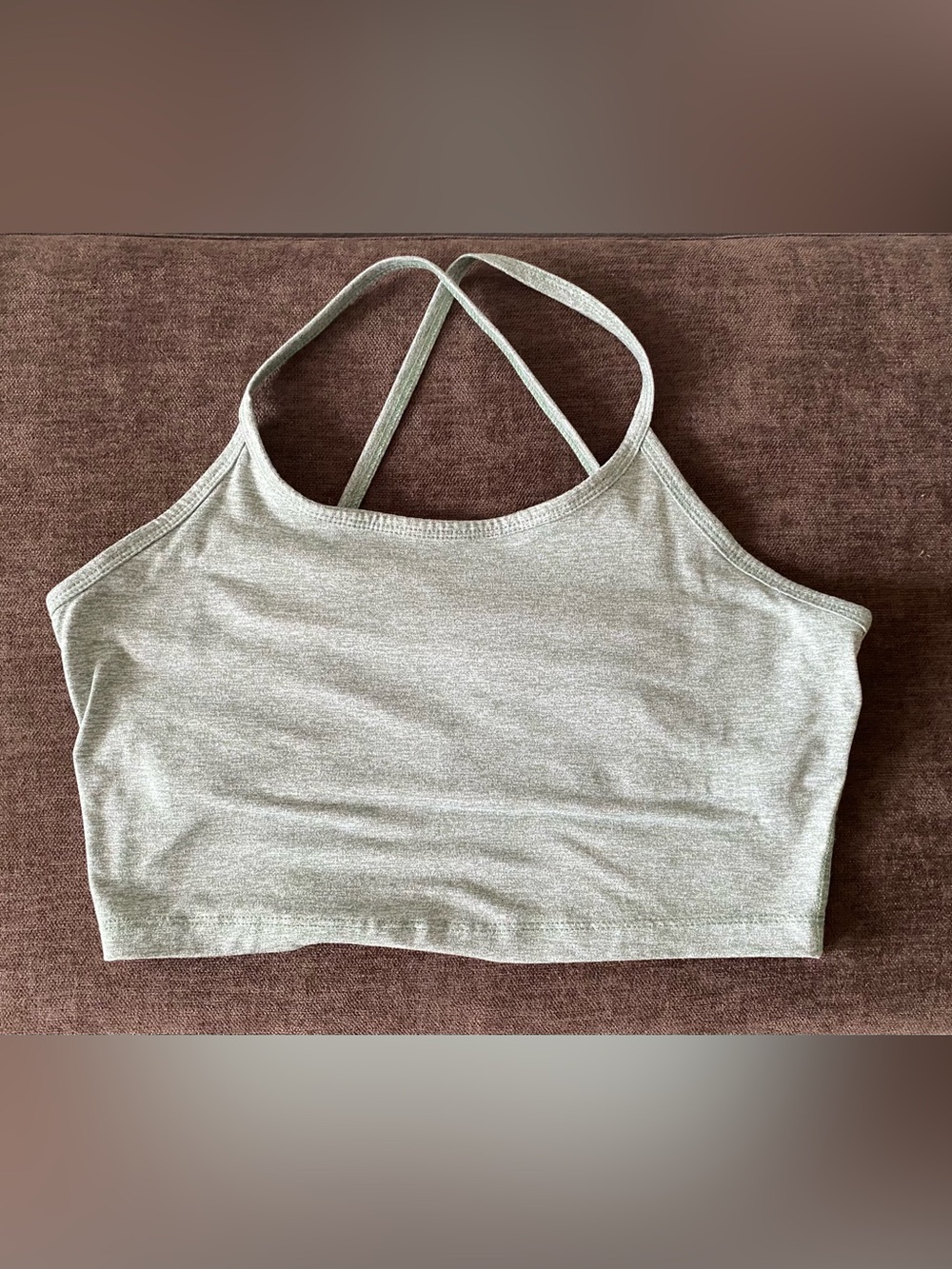Vineyard Vines Heather Light Gray Cross-Back Brami